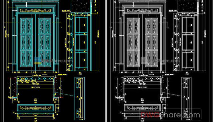 86.Autocad-Wooden-Door-free-download 1