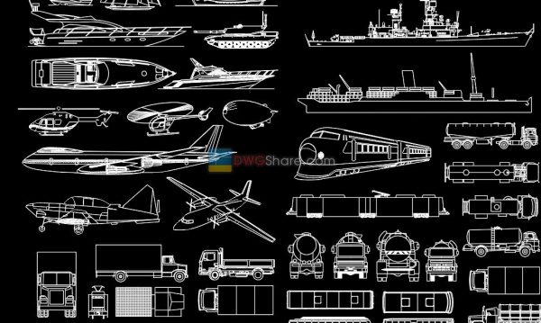 9.Transport AutoCAD blocks free download