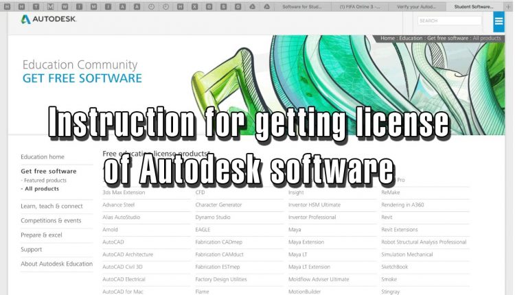 Instruction for getting license of Autodesk software