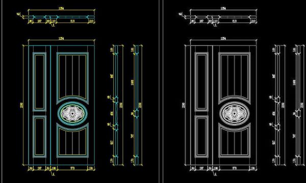 111.Autocad Wooden Door free download