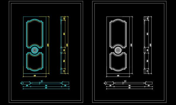 125.Autocad Wooden Door free download