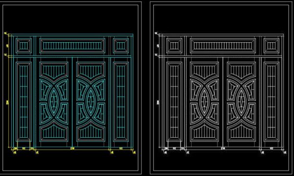 126.Autocad Wooden Door free download