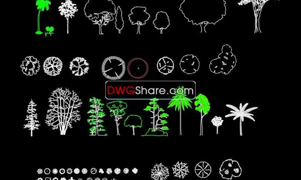 13.Trees AutoCAD blocks free download