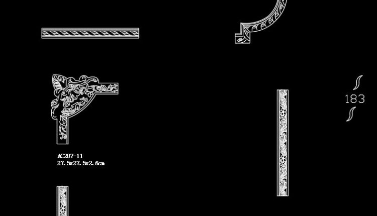 33.Neoclassical Style Decor CAD Design Element