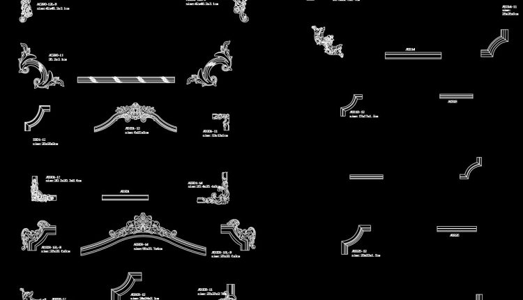 36.Neoclassical Style Decor CAD Design Elements