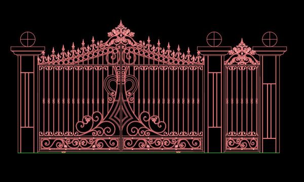 37.Gate design AutoCAD blocks free download