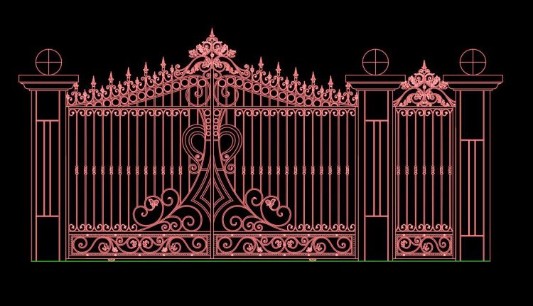 37.Gate design AutoCAD blocks free download