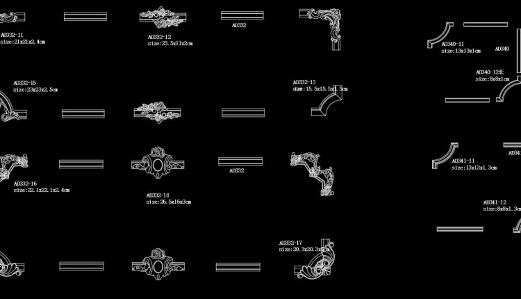 37.Neoclassical Style Decor CAD Design Elements
