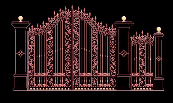 38.Gate design AutoCAD blocks free download
