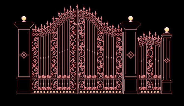 38.Gate design AutoCAD blocks free download