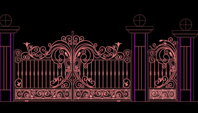 39.Gate design AutoCAD blocks free download