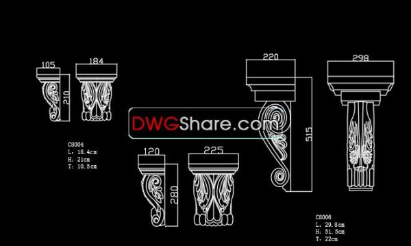 39.Neoclassical Style Decor CAD Design Elements