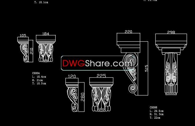 39.Neoclassical Style Decor CAD Design Elements