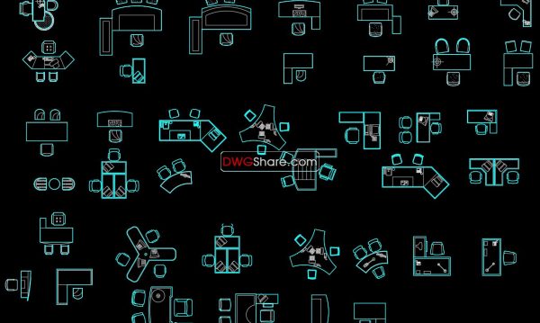 5 years ago
                

                
             13,0434.Office furniture plan view AutoCAD blocks free download