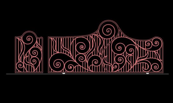 40.Gate design AutoCAD blocks free download