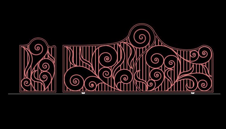 40.Gate design AutoCAD blocks free download