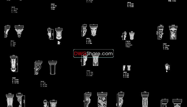 40.Neoclassical Style Decor CAD Design Elements
