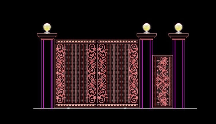 41.Gate design AutoCAD blocks free download