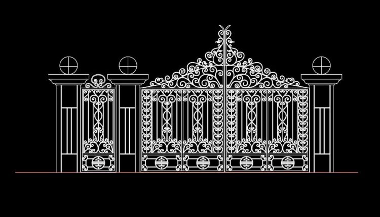 42.Gate design AutoCAD blocks free download