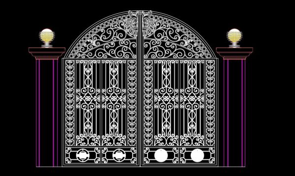 43.Gate design AutoCAD blocks free download