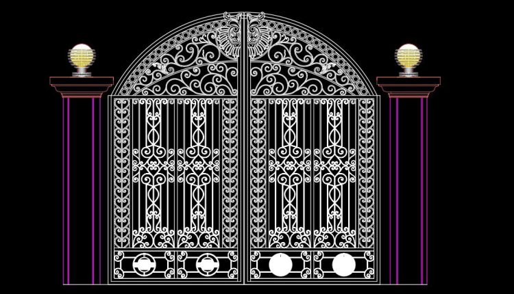 43.Gate design AutoCAD blocks free download