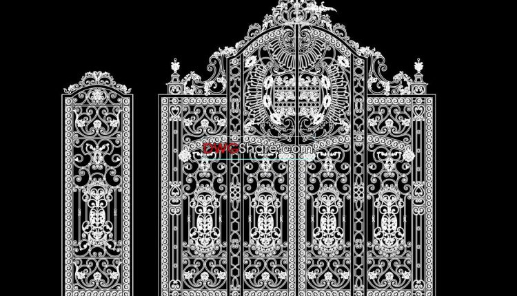 44.Gate design AutoCAD blocks free download