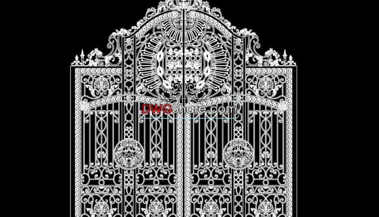 45.Gate design AutoCAD blocks free download
