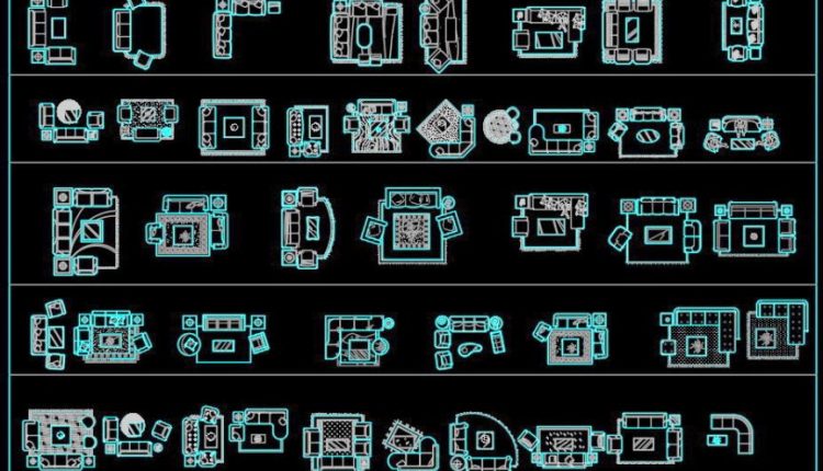 58.Sofa in Plan Cad Blocks free download