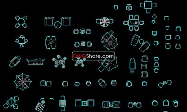 62.Outdoor furniture in Plan Cad Blocks free download