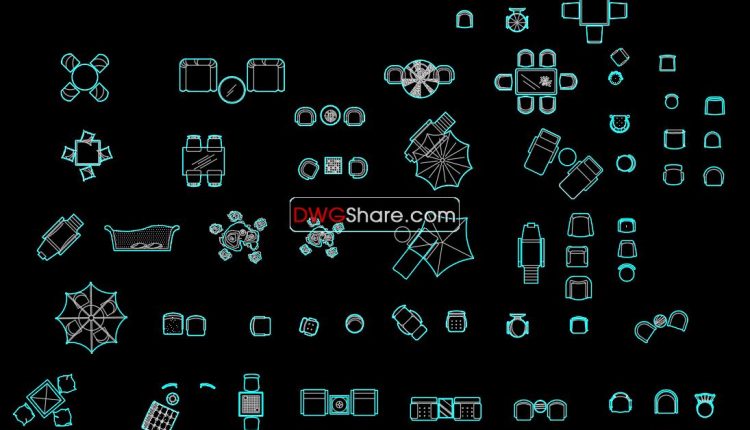 62.Outdoor furniture in Plan Cad Blocks free download