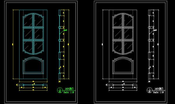 131.Autocad Wooden Door free download