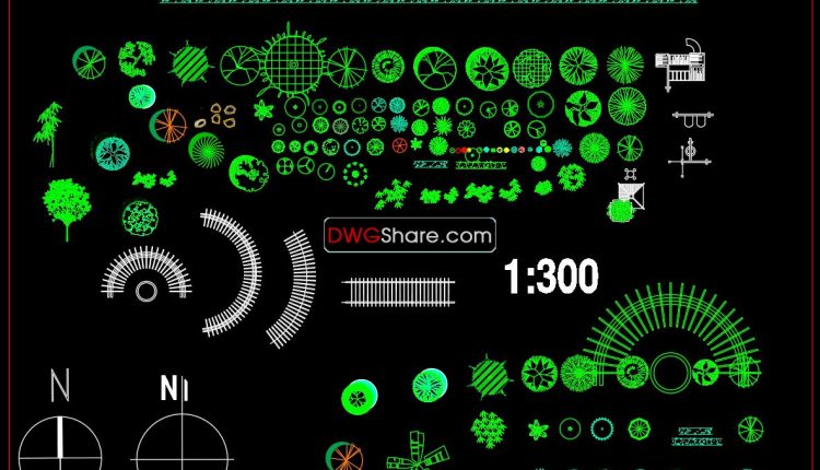 15.Trees AutoCAD blocks free download