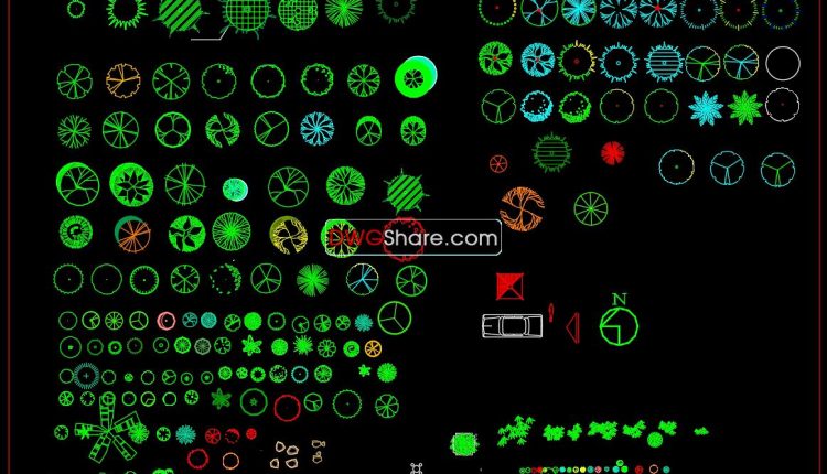 16.Trees AutoCAD blocks free download