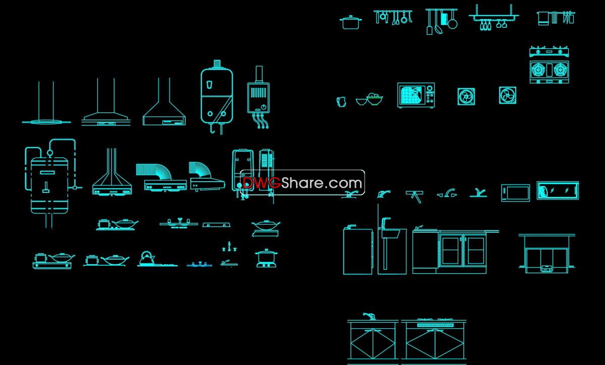 18.Other Kitchen Accessories AutoCAD blocks free download