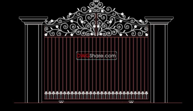 47.Gate design AutoCAD blocks free download