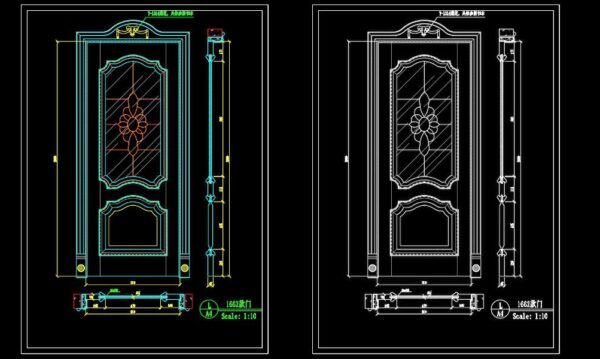 141.Autocad Wooden Door free download