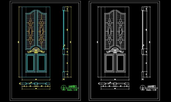 143.Autocad Wooden Door free download