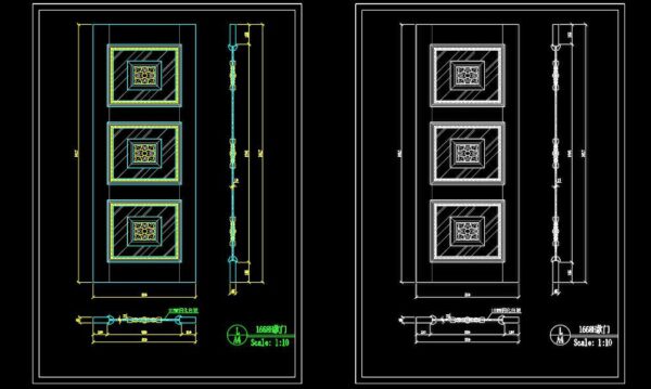 146.Autocad Wooden Door free download