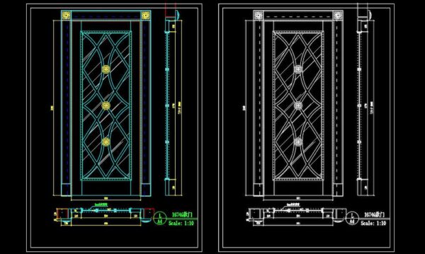 148.Autocad Wooden Door free download