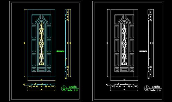 149.Autocad Wooden Door free download