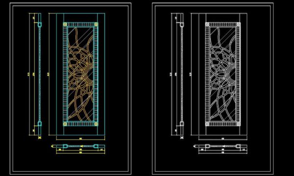 150.Autocad Wooden Door free download