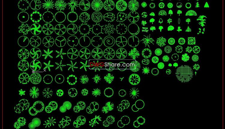18.Trees AutoCAD blocks free download