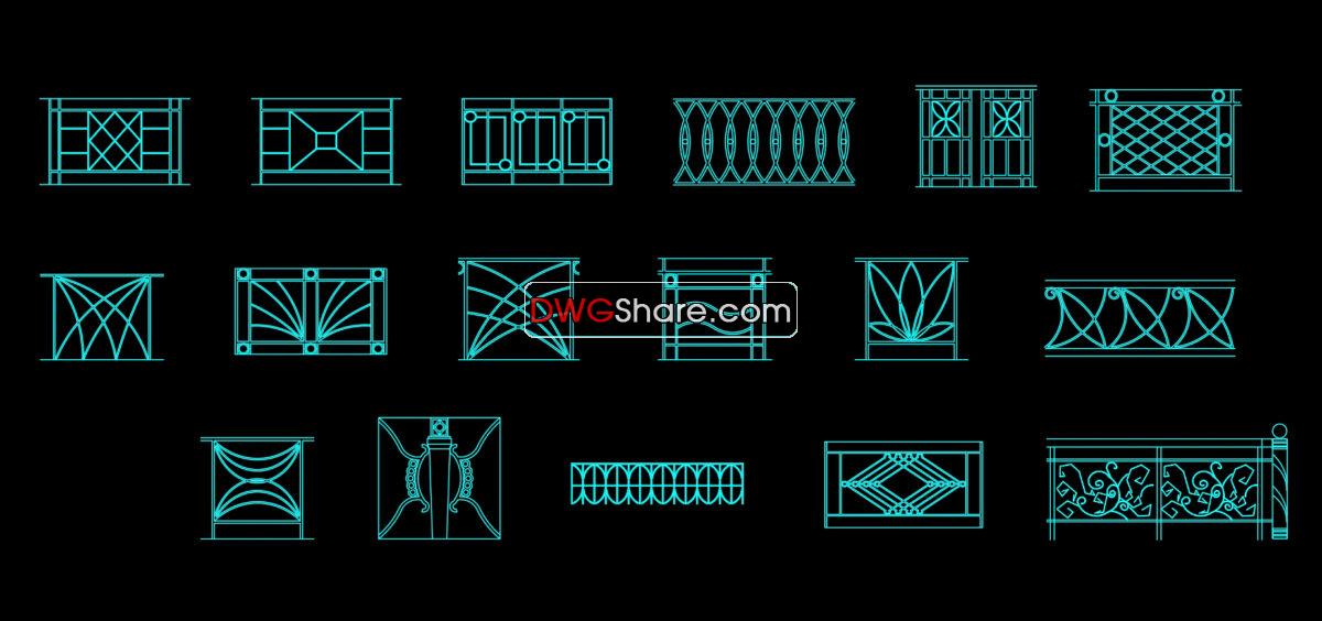 19.Railing AutoCAD file free download