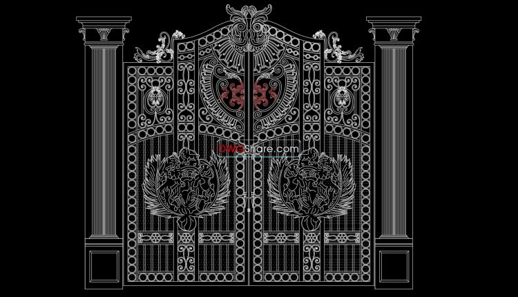 48.Gate design AutoCAD blocks free download