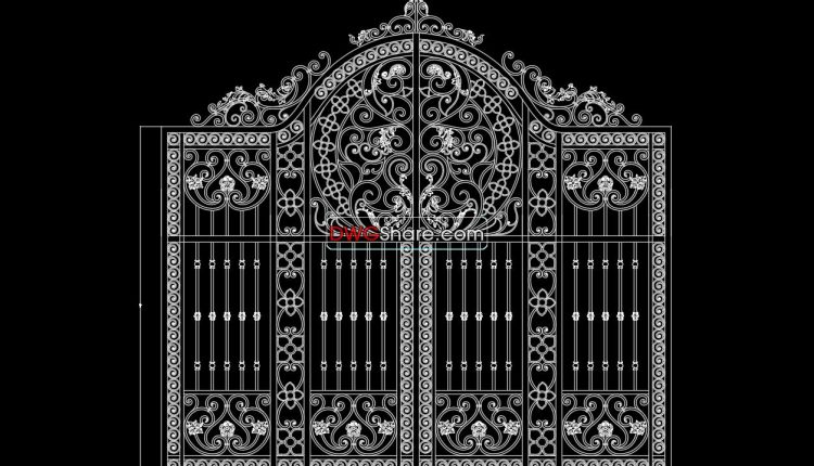49.Gate design AutoCAD blocks free download