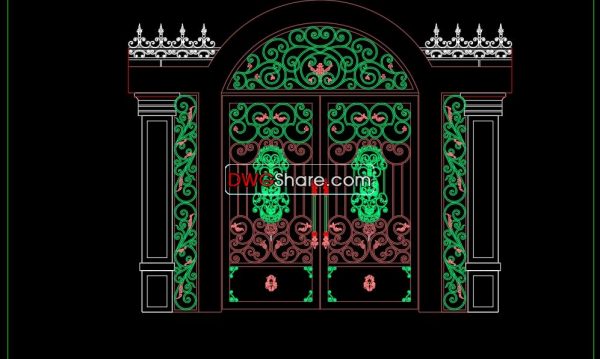 50.Gate design AutoCAD blocks free download