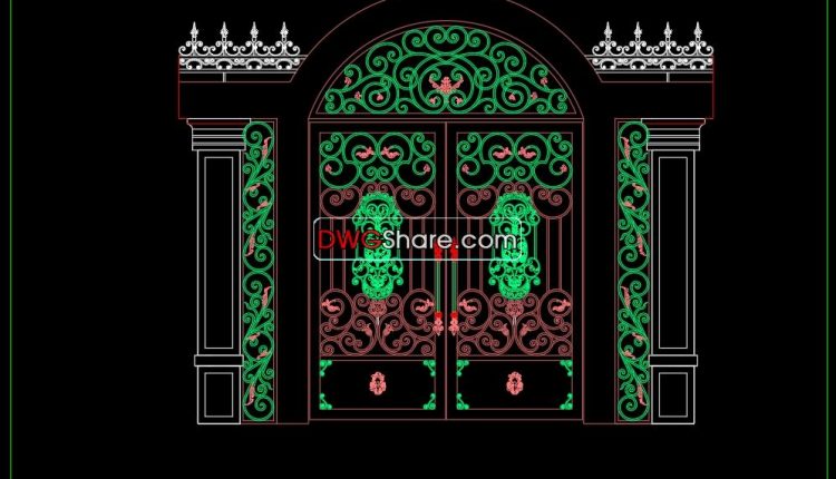 50.Gate design AutoCAD blocks free download