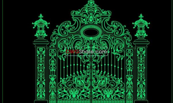 51.Gate design AutoCAD blocks free download