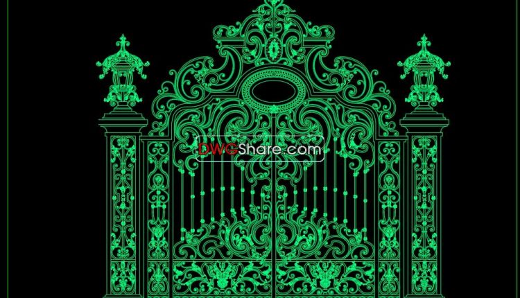 51.Gate design AutoCAD blocks free download