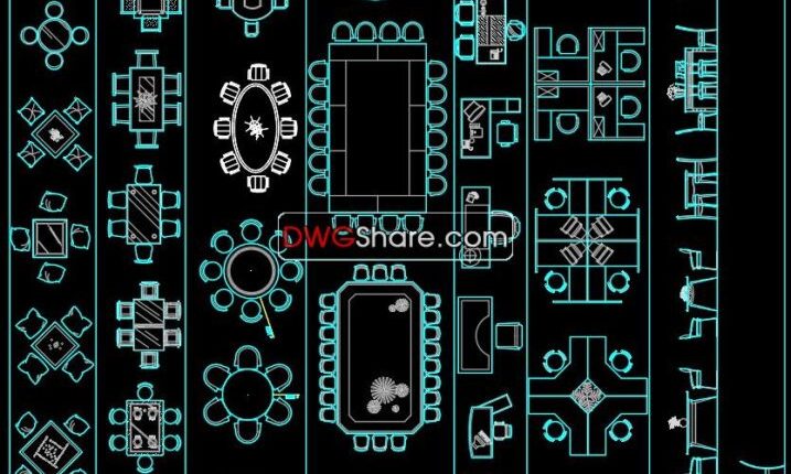 72.Office furniture in Plan Cad Blocks free download